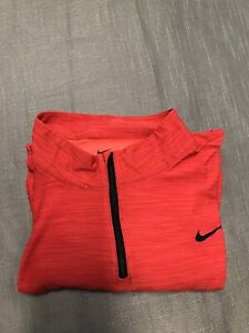Nike Sweater Adult XXLT RED  Quarter Zip Dri Fit Running Gym Training Mens