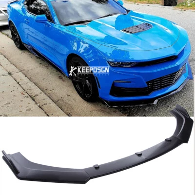 Parachoques delantero mentón labio alerón divisor negro mate para Chevrolet Camaro SS LS LT Foto 1 de 4