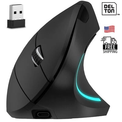 Delton S12 test Wireless Rechargeable Ergonomic Computer Mouse - Black - Image 1 of 4