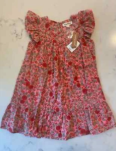 NWT Roberta Roller Rabbit dress girls size 6 red pink green - Picture 1 of 3