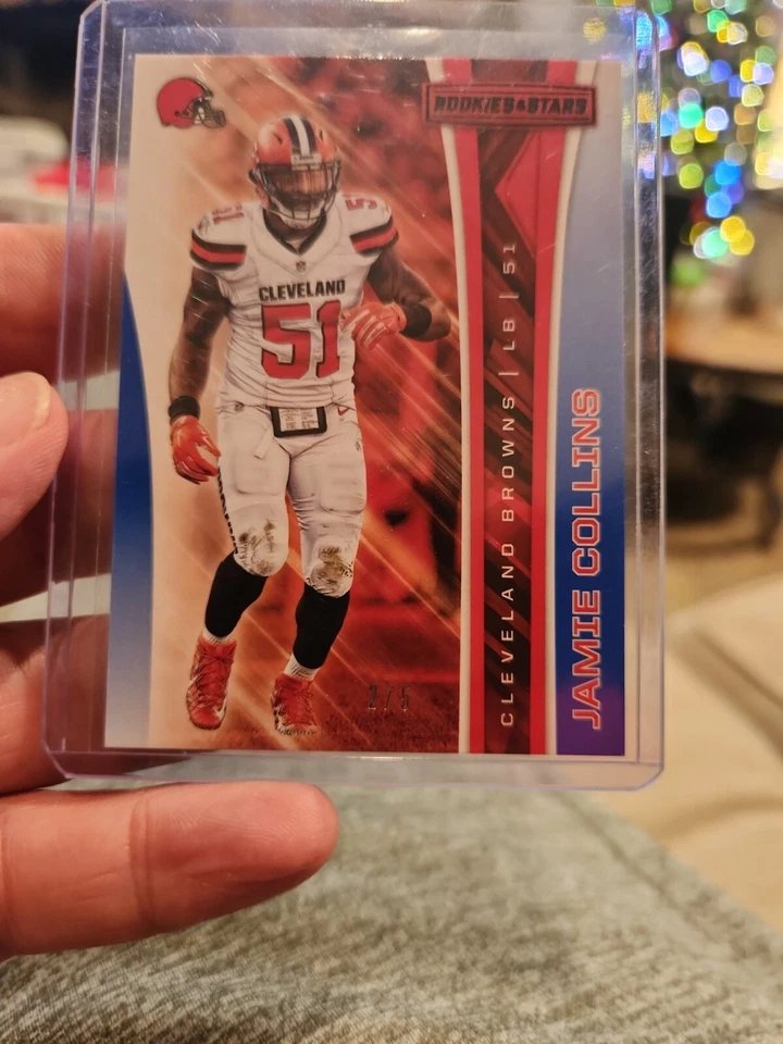 2017 Panini Rookies & Stars Jamie Collins Black and Blue 2/5 Browns Patriots - Image 1 of 3