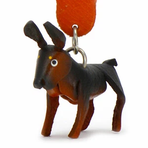 Schlüsselanhänger Leder Dobermann Tier Figur - Frauen Kinder Mädchen - Picture 1 of 8