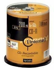 Intenso CD-R 100er Spindel 700MB 52x Speed CD-Rohlinge (INTENSOCDR100ERSPINDEL52X) Medien