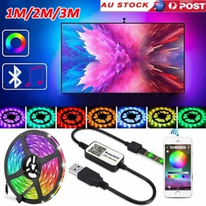 1M 2M 3M LED Strip Light 5050 RGB USB 5V Bluetooth Music TV Back Room Lamp Deco - Picture 1 of 15