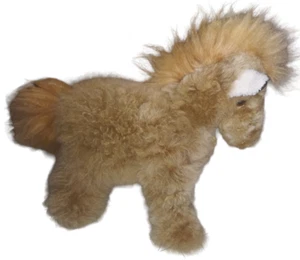 Peruvian Link 100 % Baby Alpaka weiches Fell Pferd hellbraun Pony Stofftier Plüsch 10 Zoll Spielzeug - Bild 1 von 9