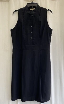 Vestido plisado sin mangas de lana negro Burberry London talla US 12 Foto 1 de 4