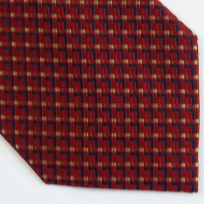 Corbata Evan Picone Oro Rojo 3D Patrón Geométrico Hombre 56x3.75 Cesta Moderna Foto 1 de 4