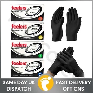 100 Black Nitrile Gloves Disposable Medical Latex-Free Powder-Free Food Safe - Picture 1 of 13