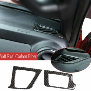 2*Real Carbon Fiber Dashboard Air Vent Outlet Trim Kit For Toy@ta Tacoma 2015-20 - Picture 1 of 10
