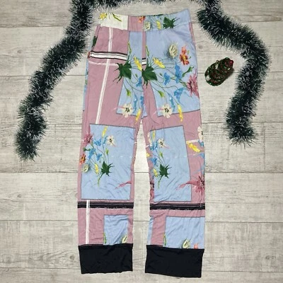 ROBERTO CAVALLI CLASS Viscose Flowers Multicolored Japanese Pants IT 40 - Image 1 of 4