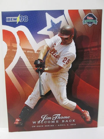 PHILADELPHIA PHILLIES BASEBALL SGA WELCOME BACK JIM THOME PRINT POSTER Cover