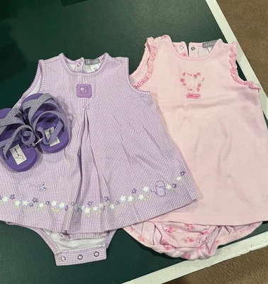 2 body vintage de una pieza vestido morado y rosa 24 meses también sandalias Foto 1 de 4