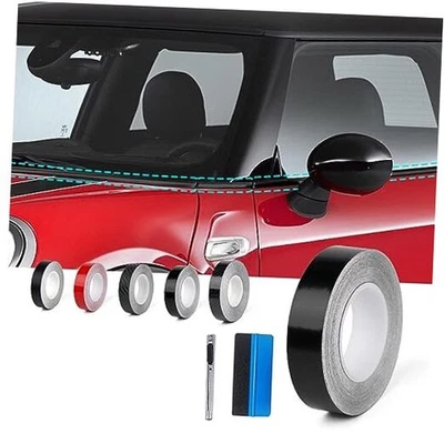  Película adhesiva de vinilo para puerta de eliminación cromada para ventana de automóvil 0,8 pulgadas x 30 pies mate Foto 1 de 4