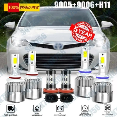 Kits combinados de faros LED haz alto/bajo + luces antiniebla bombillas para Toyota Avalon 2013-2017 Foto 1 de 4