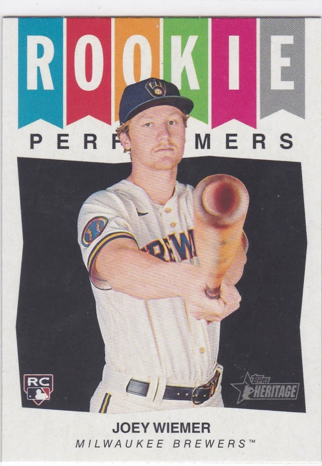 2023 Topps Heritage Rookie Performers #RP-9 Joey Wiemer Milwaukee Brewers - Image 1 of 1