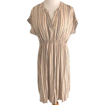 Sweet Wanderer Maternity Women's Size Large Boho Tunic Rosy Beige Dress - Image 1 of 4