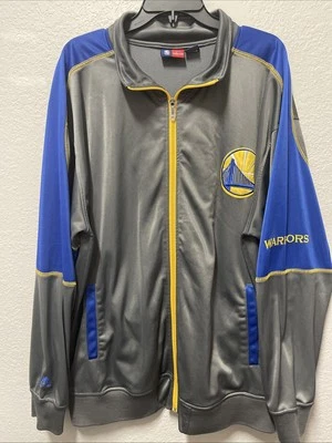 Jaqueta de basquete masculina cinza NBA Golden State Warriors Majestic Threads, 2XL - Imagem 1 de 4