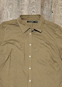 Lauren Ralph Lauren Damen Langarm Button Down Hemd Größe 1X Grün Etikett - Bild 1 von 9