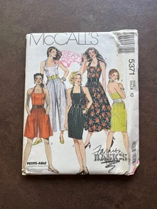 Vintage McCalls Schnittmuster 5371 Misses Sommerkleid & Overalls Gr. 10 * ungeschnitten - Bild 1 von 2