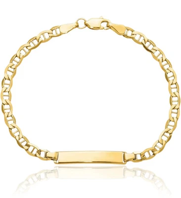 10K Solid Yellow Gold Mariner Link ID Bracelet - Image 1 of 4
