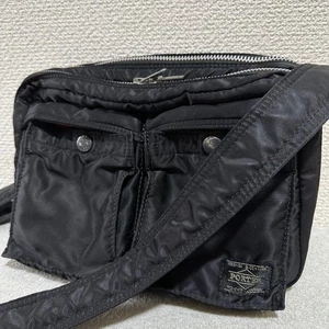 Used Porter Tanker Yoshida Shoulder Bag Two-Layer S Size Black Japan Authentic - Picture 1 of 13
