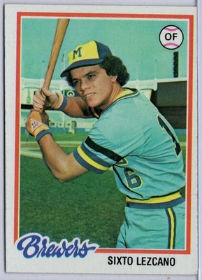 1978 Topps #595 Sixto Lezcano in EX Condition Brewers - Image 1 of 2