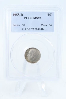 1958-D PCGS MS67 Roosevelt Dime Business Strike 10C - Image 1 of 2