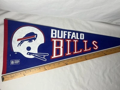 Antigo galhardete Buffalo Bills tamanho completo estoque morto anos 70 - Imagem 1 de 4