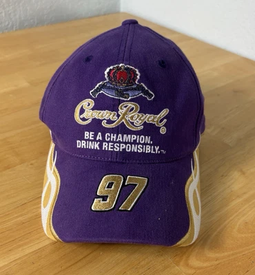 Crown Royal Cap Hat Adult Racing NASCAR 97 Purple Adjustable - Image 1 of 4