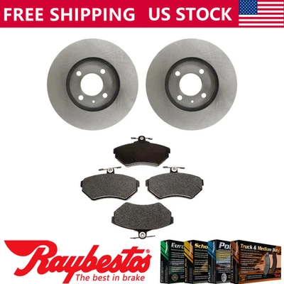 Kit dianteiro rotores de freio + pastilhas metálicas e ferragens para 1993-1998 Volkswagen Golf - Imagem 1 de 4