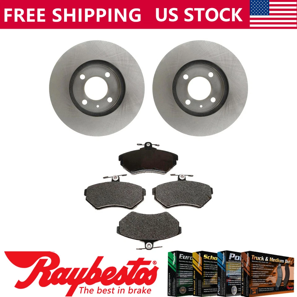 Kit de rotores de freno delanteros + pastillas metálicas y herrajes para Volkswagen Golf 1993-1998 Foto 1 de 4