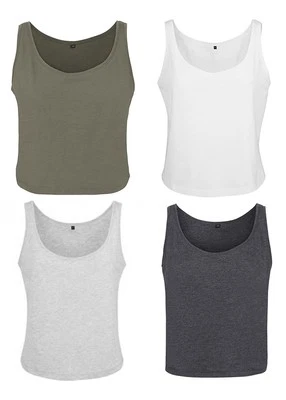 Build your Brand Damen Tanktop Oversize Loose Tank Top Trägershirt Ärmelloses Ob
