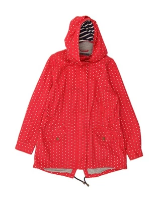 LAURA ASHLEY женщин с капюшоном парка куртка Великобритании 14 большой красный горошек хлопок DI79 - Изображение 1 из 3