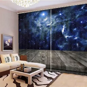 Wonderful Space Nebula 3D Blockout Photo Print Curtain Fabric Curtains Window - Imagen 1 de 10