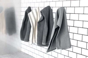 Thyme & Table Kitchen Towels, Gray and White, 4 Pack Set - Picture 1 of 6