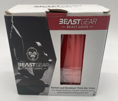 BEASTGEAR Beast Gear Beast Grips Barbell Red Dumbbell Pullup Bar Grips Increase Arm Grip