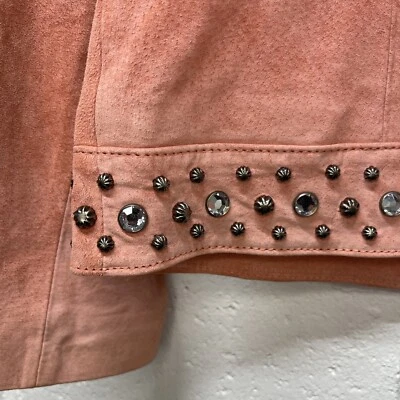 Ropa para mujer Roper talla mediana manga larga flecos gamuza cuero chaqueta con tachuelas Foto 1 de 4