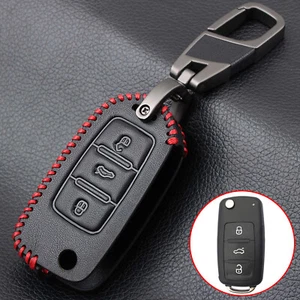 SCHLÜSSEL HÜLLE Leder Schwarz für VW UP Golf T5 Touran/Polo Beetle Skoda Octavia - Bild 1 von 6