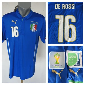 Italien 2014 Heim Trikot #16 De Rossi Puma blau T-Shirt Gr. L Fußball Soccer - Bild 1 von 12