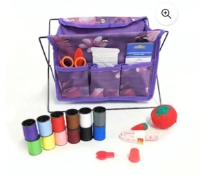STANDING FOLDING SEWING BASKET WITH 79 PC SEWING ACCESSORY SET BRAND NEW - Picture 1 of 3