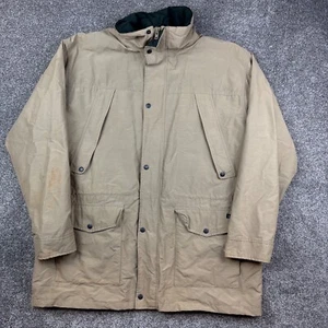Vintage Woolrich Barn Jacket Mens XL Beige Parka Chore Field Utility Puffer - Picture 1 of 7