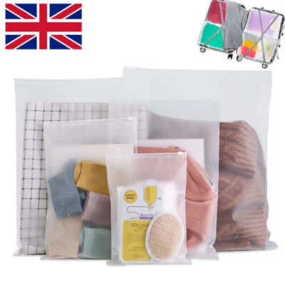 20X Travel Clothes Bags Frosted Resealable Bag Plastic Zip-lock Seal Storage Bag - Image 1 of 4