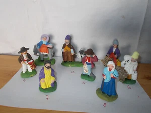 ANCIEN 8 santons de CRÈCHE signé YM 7 CM vendu à l'unité  - Picture 1 of 20