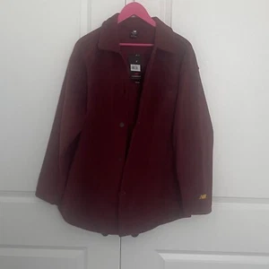 New Balance Polar Fleece Shacket Women's Large Burgundy NWT - Picture 1 of 4