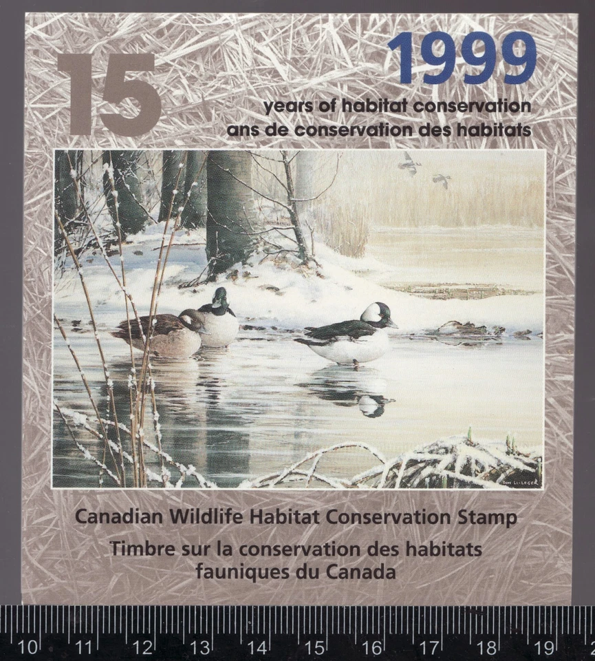 1999 #FWH15 Canada Federal Wildlife Habitat Conservation stamp MNH Cv$25 - Image 1 of 1