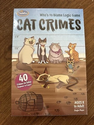 Cat Crimes Card Game By Think Fun Family Fun Logic Game Complete 8+ Thinkfun - Image 1 of 2