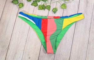 Mara Hoffman Rainbow Color Block Bikini BOTTOMS ONLY Cheeky Bottoms Bright MED - Picture 1 of 7
