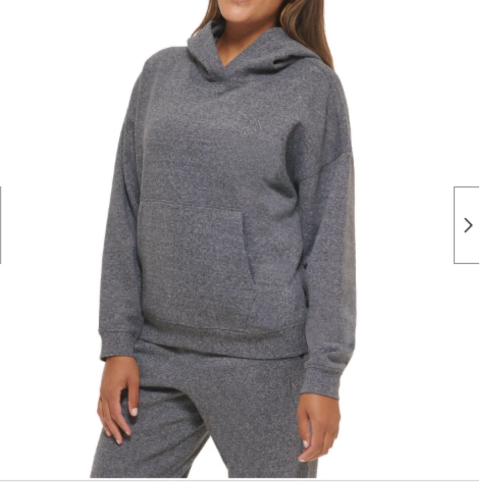 Calvin Klein Women's CK Logo Hood Sweatshirt Pullovers Kangroo Pockets