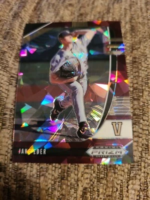 Jake Eder 2020 Panini Prizm Draft Picks Purple Ice 15/23 Miami Marlins PDP104 - Image 1 of 4