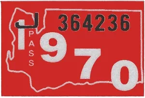 Calcomanía de vinilo Washington 1970 - placa de licencia de coche/pasajero etiqueta reglamentaria - nueva - Imagen 1 de 1